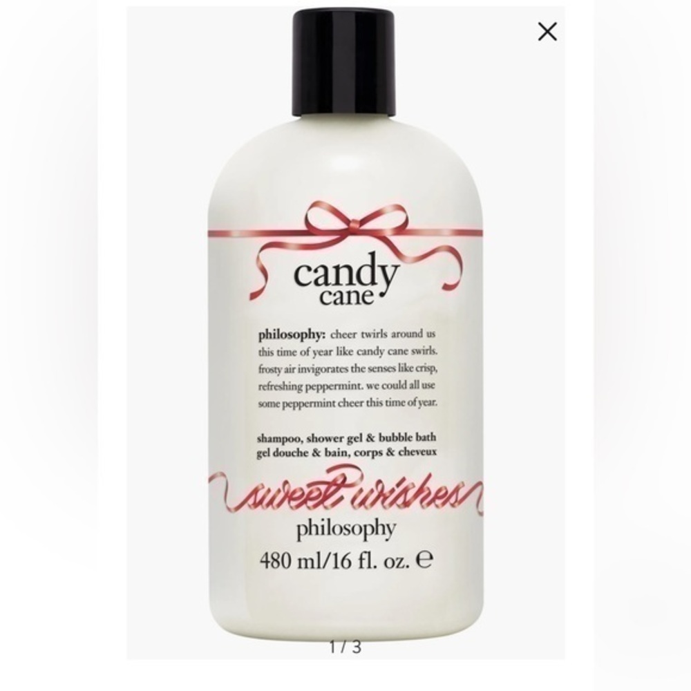 Philosophy candy cane shampoo, shower gel & bubble bath 16 Fl oz